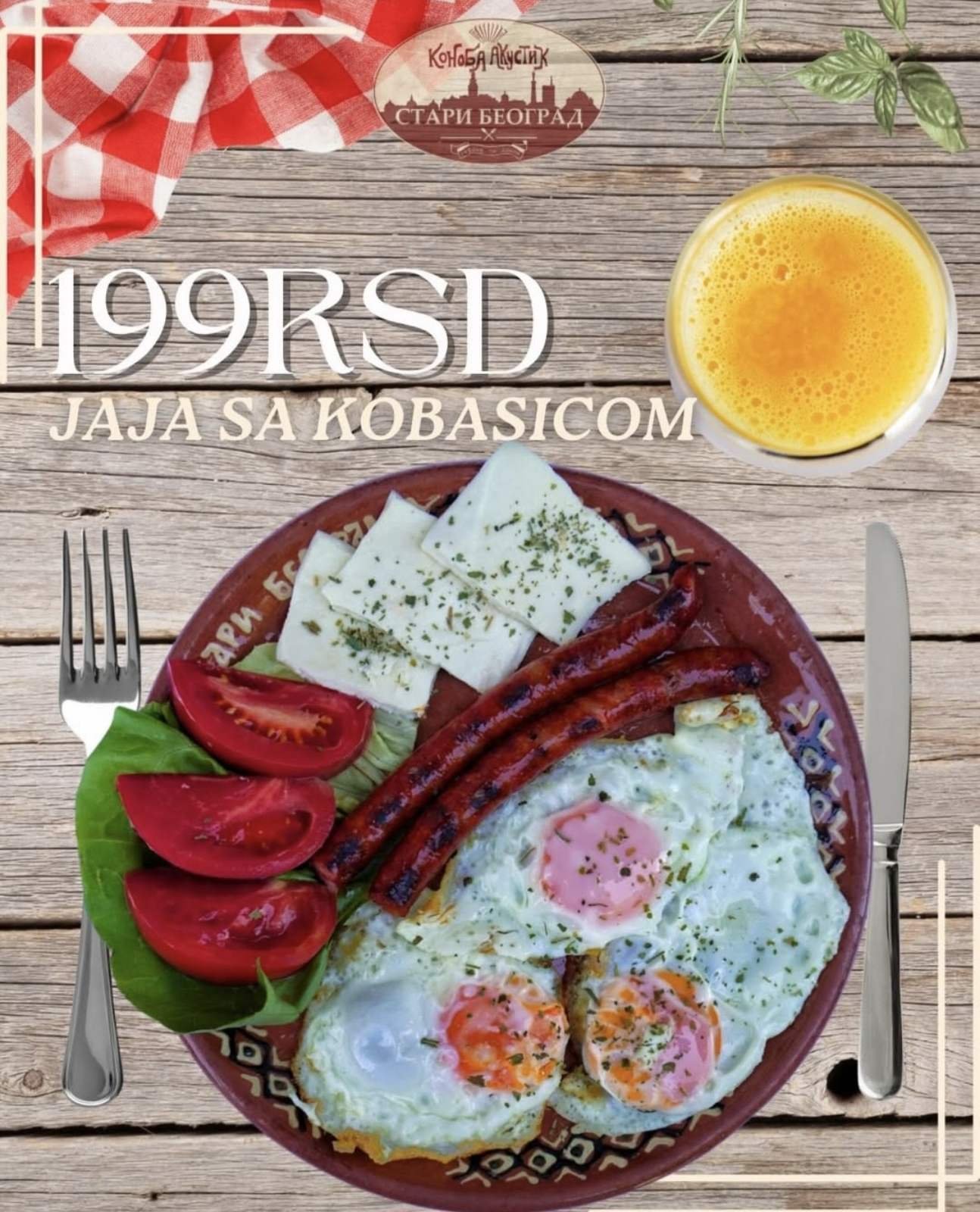 Akcijski doručak- jaja na oko sa kobasicom